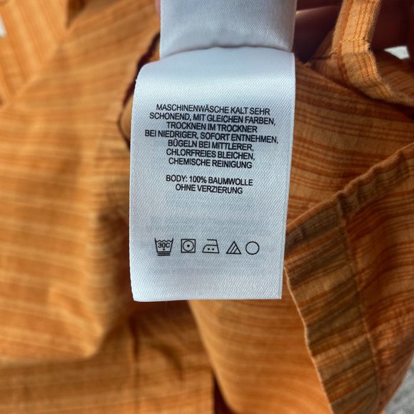 Columbia Shirt Men Large L Orange Striped Button Up Casual Outdoor 100% Cotton - Picture 5 of 9